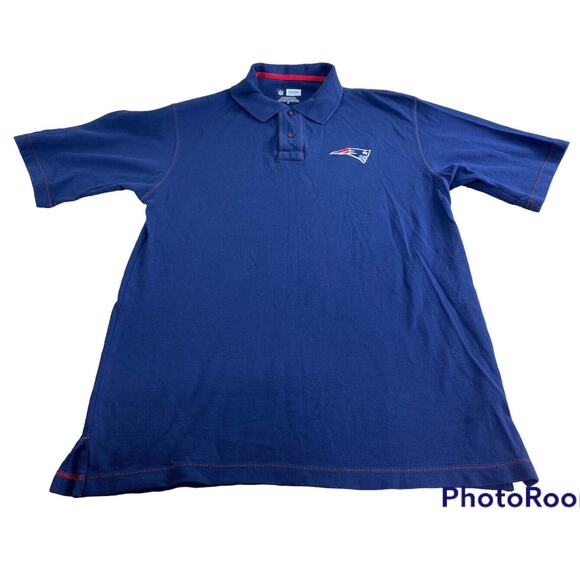 NFL Team Apparel New England Patriots Polo Shirt Sz M Navy Blue Short Sleeve - Picture 4 of 7